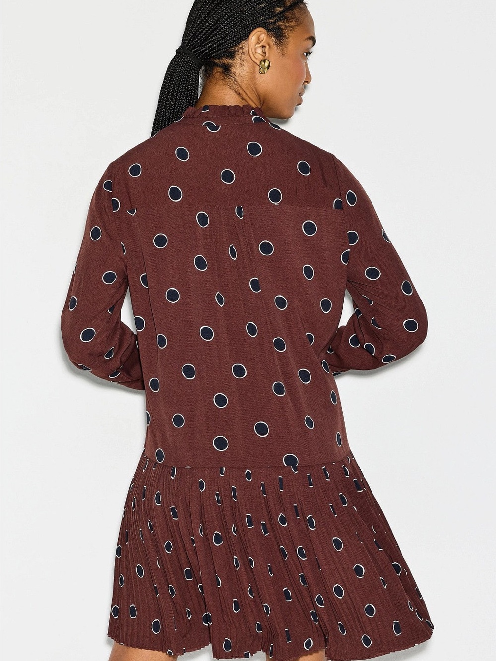 kate spade Brown Polka Dot Pleated Mini Skirt - Picture 3 of 6